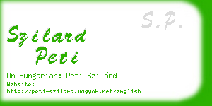 szilard peti business card