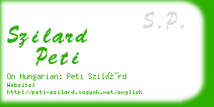 szilard peti business card